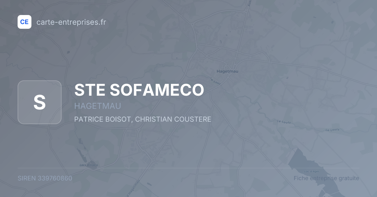 STE SOFAMECO — 339760860 — fiche entreprise