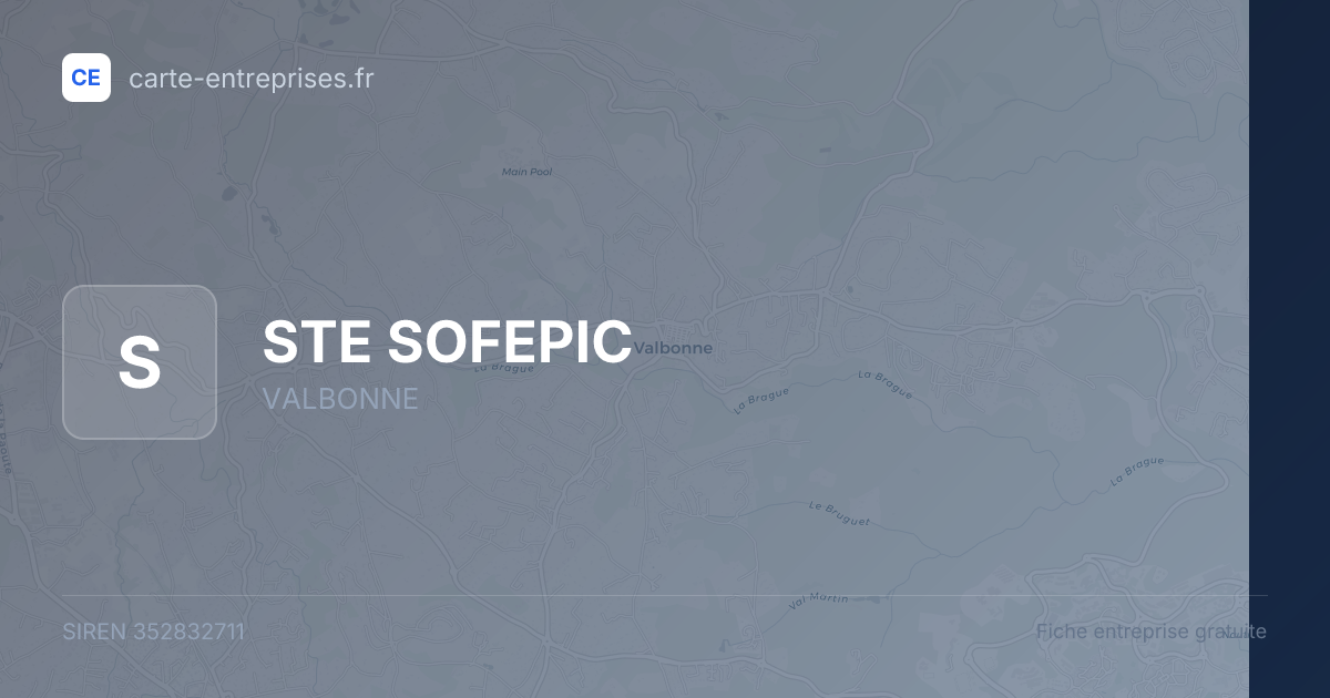 STE SOFEPIC — 352832711 — fiche entreprise