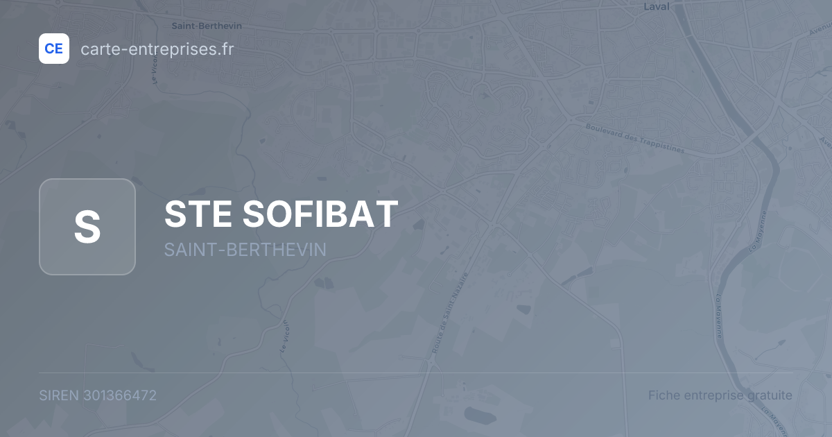 STE SOFIBAT — 301366472 — fiche entreprise