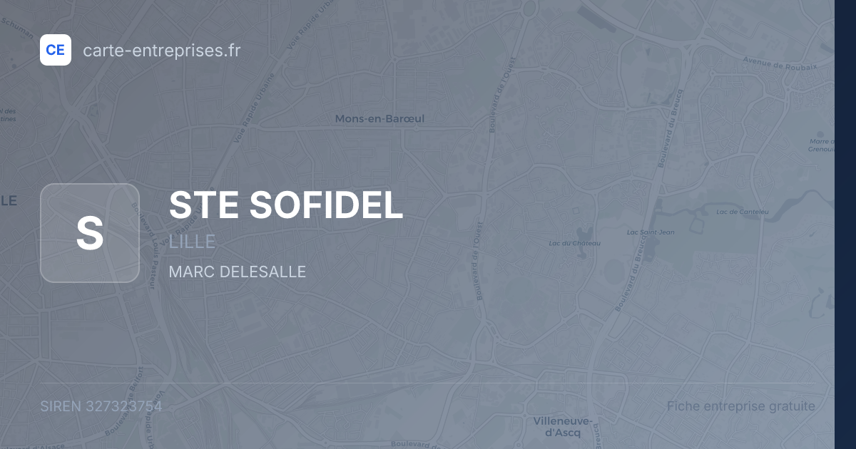 STE SOFIDEL — 327323754 — fiche entreprise