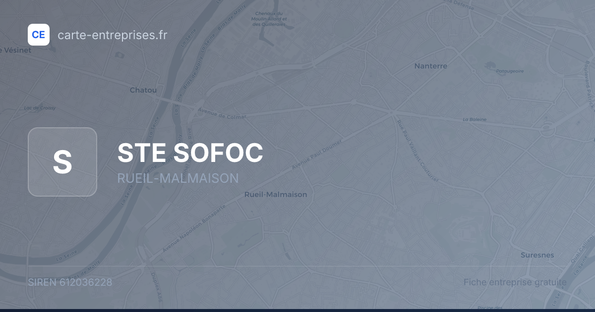 STE SOFOC — 612036228 — fiche entreprise