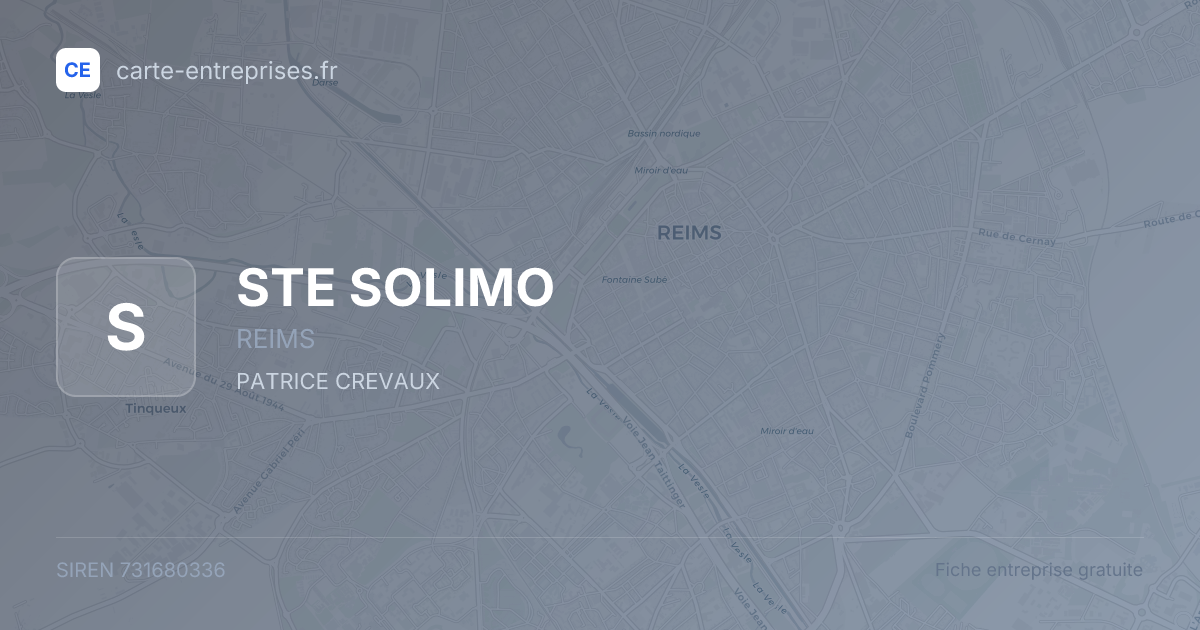 STE SOLIMO — 731680336 — fiche entreprise