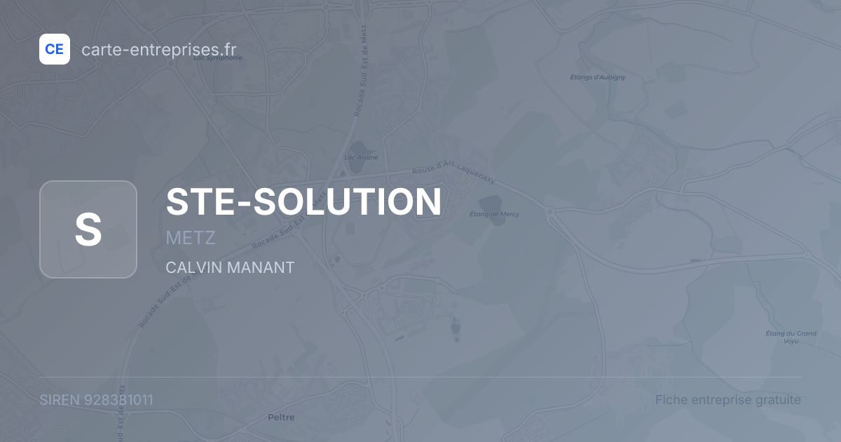 STE-SOLUTION — 928381011 — fiche entreprise