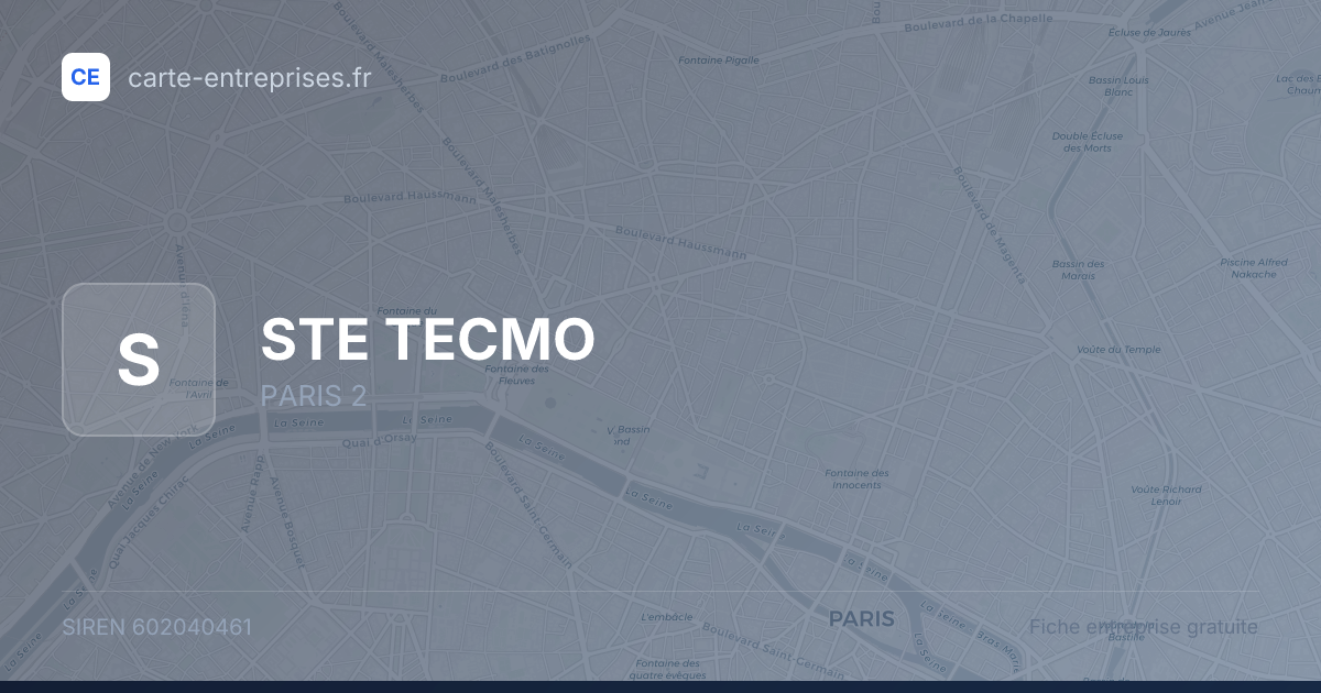 STE TECMO — 602040461 — fiche entreprise