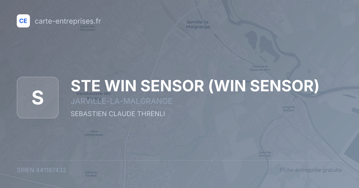 STE WIN SENSOR (WIN SENSOR) — 441187432 — fiche entreprise