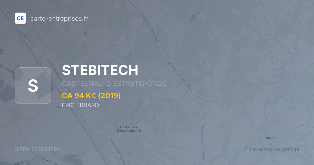STEBITECH — 852533892 — fiche entreprise