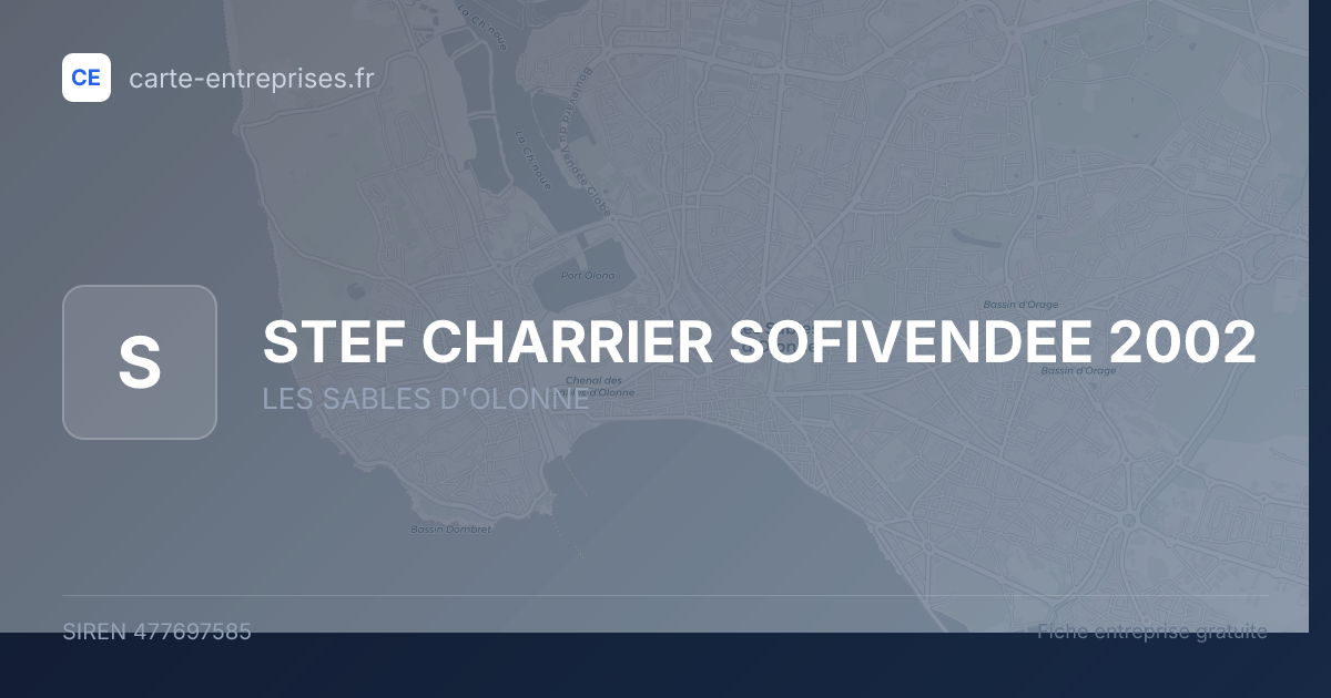 STEF CHARRIER SOFIVENDEE 2002 — 477697585 — fiche entreprise