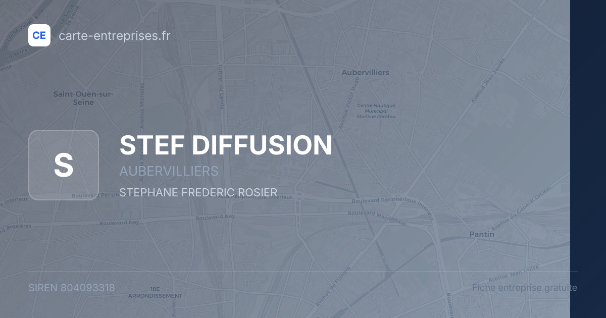 STEF DIFFUSION — 804093318 — fiche entreprise