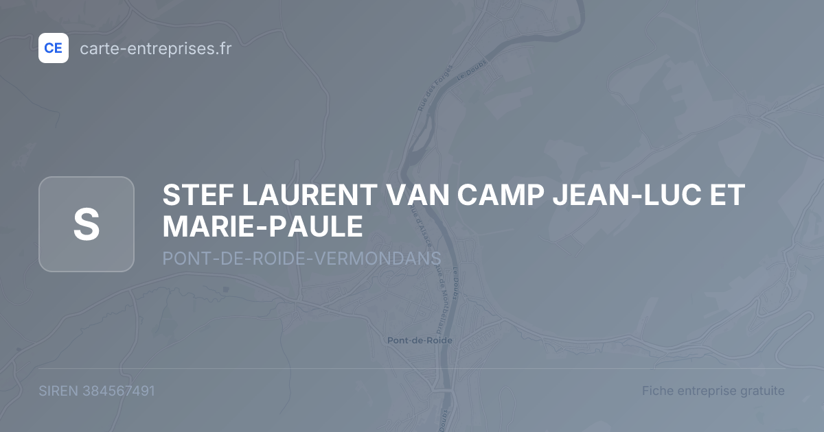 STEF LAURENT VAN CAMP JEAN-LUC ET MARIE-PAULE — 384567491 — fiche entreprise