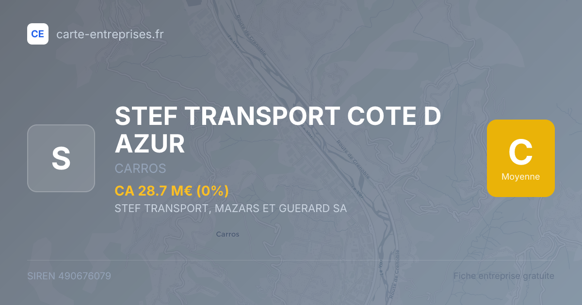 STEF TRANSPORT COTE D AZUR — 490676079 — fiche entreprise