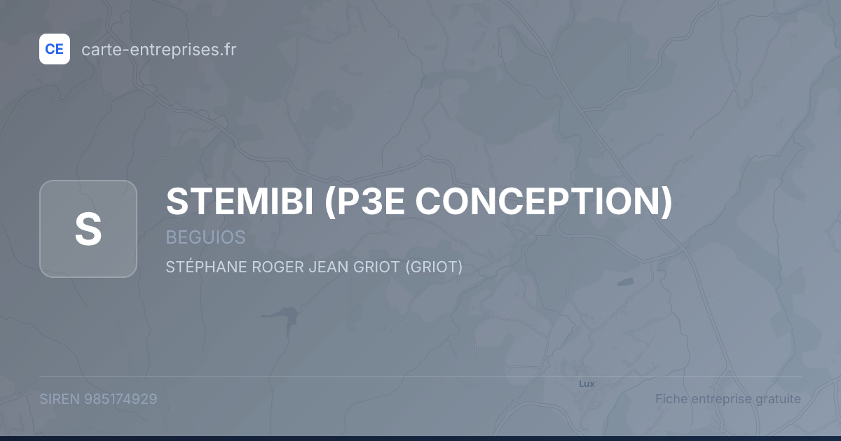 STEMIBI (P3E CONCEPTION) — 985174929 — fiche entreprise