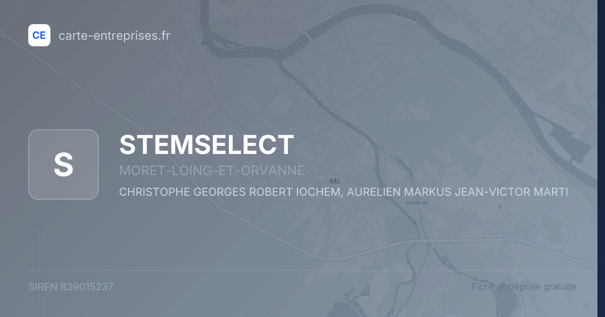 STEMSELECT — 839015237 — fiche entreprise