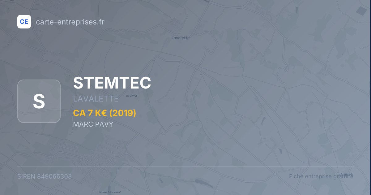 STEMTEC — 849066303 — fiche entreprise