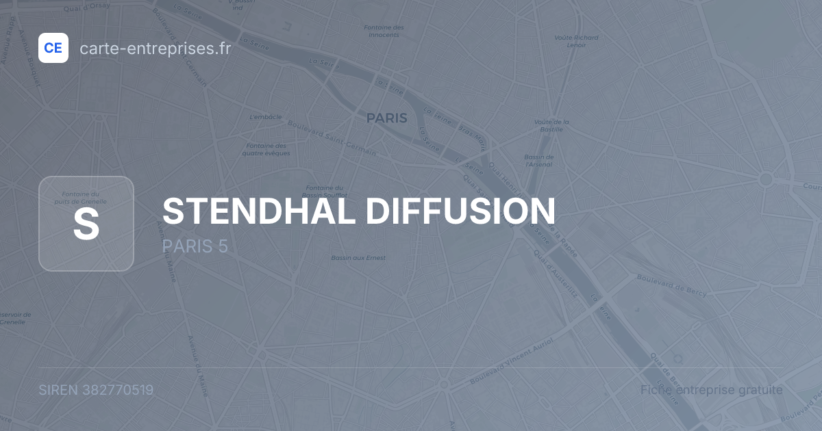 STENDHAL DIFFUSION — 382770519 — fiche entreprise