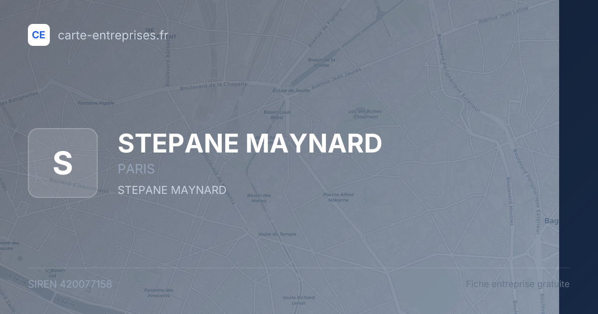 STEPANE MAYNARD — 420077158 — fiche entreprise