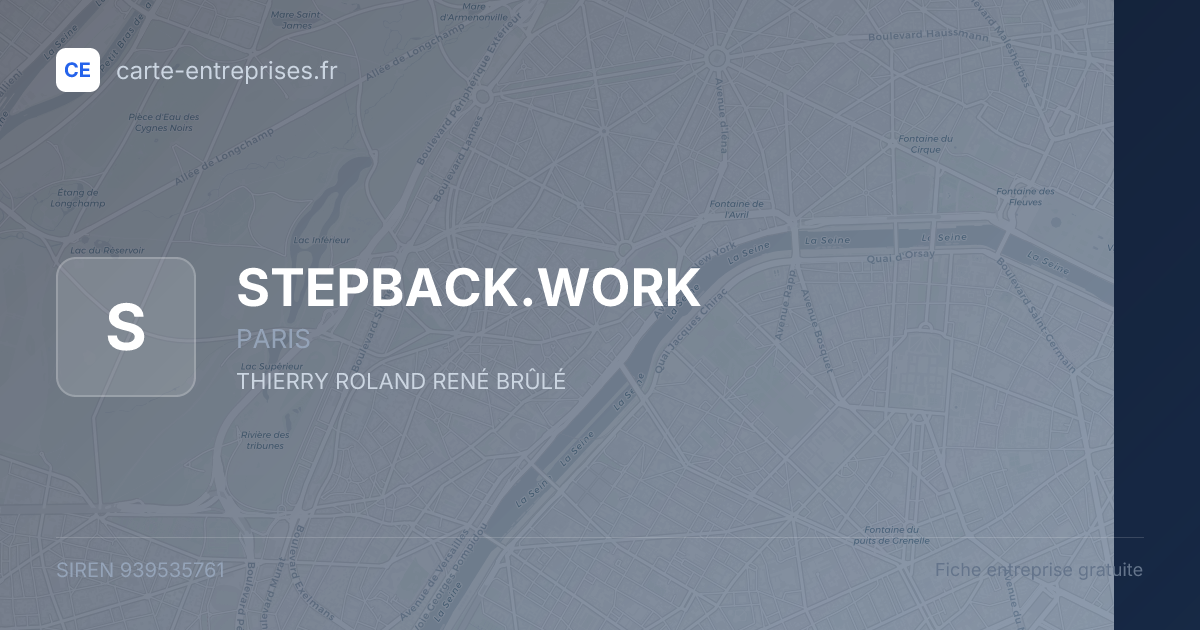 STEPBACK.WORK — 939535761 — fiche entreprise