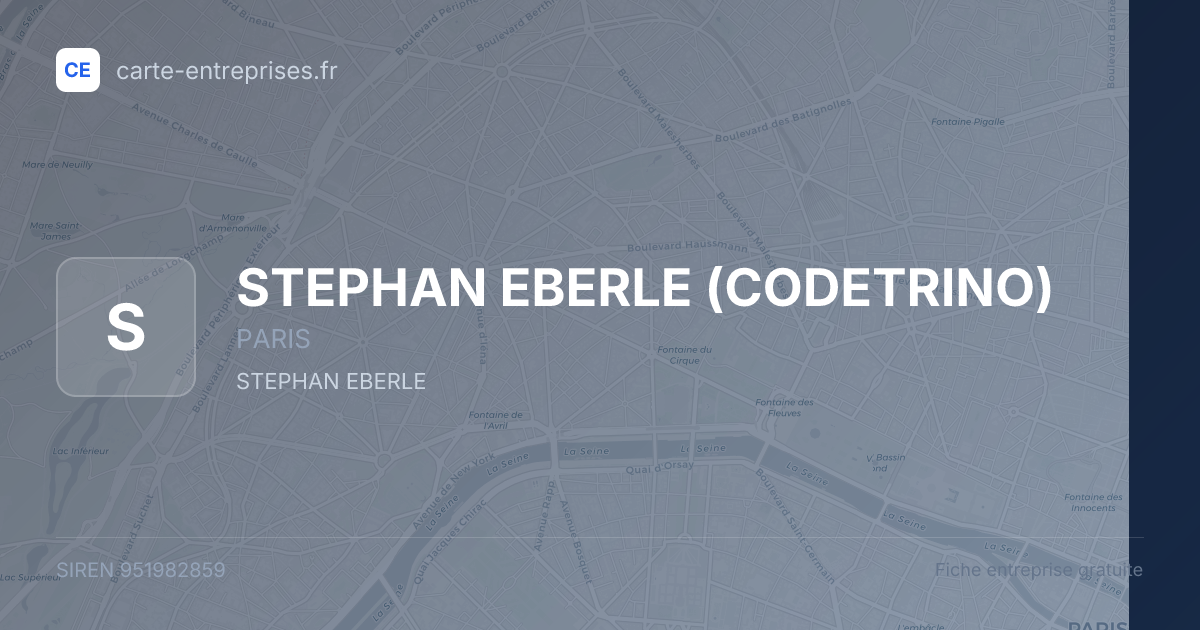 STEPHAN EBERLE (CODETRINO) — 951982859 — fiche entreprise