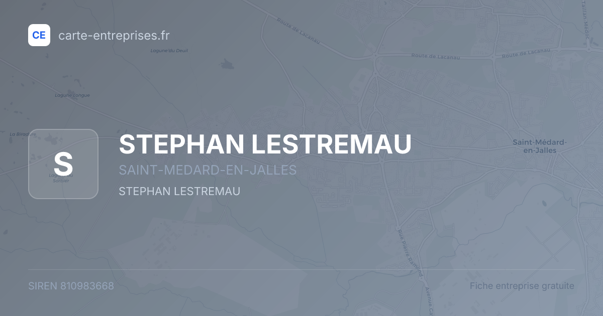 STEPHAN LESTREMAU — 810983668 — fiche entreprise