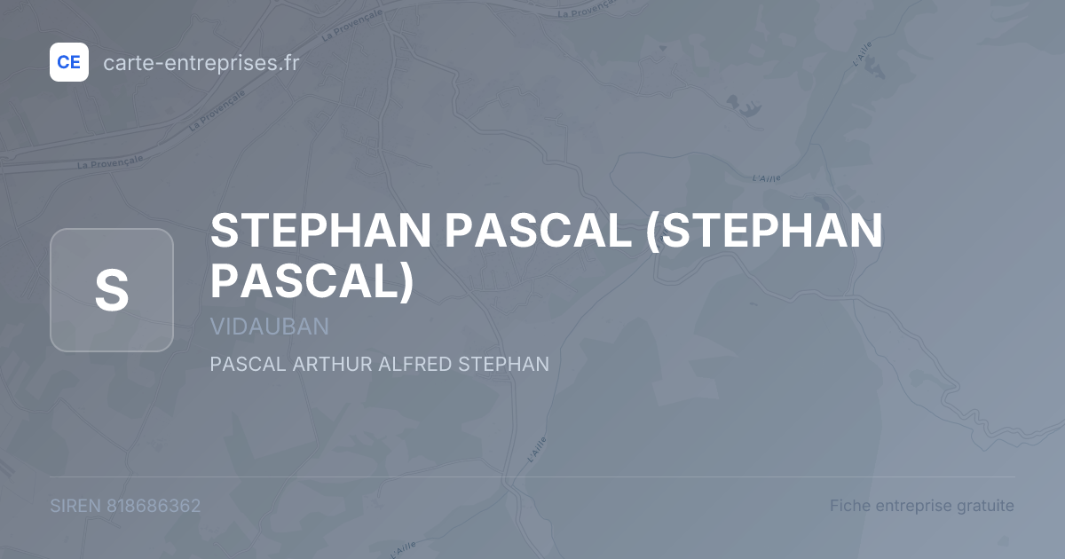 STEPHAN PASCAL — 818686362 — fiche entreprise