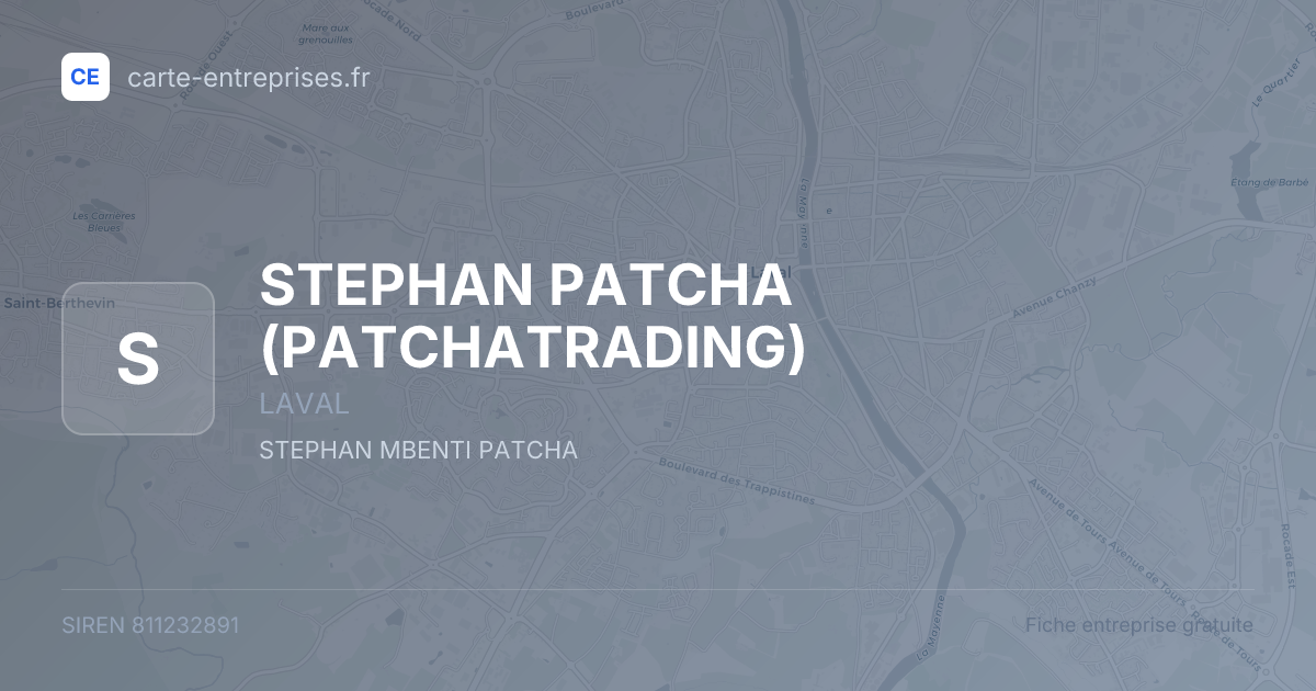 STEPHAN PATCHA (PATCHATRADING) — 811232891 — fiche entreprise