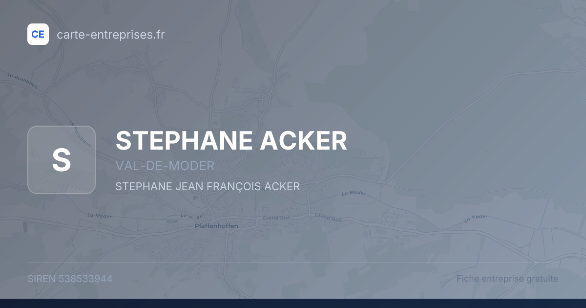 STEPHANE ACKER — 538533944 — fiche entreprise