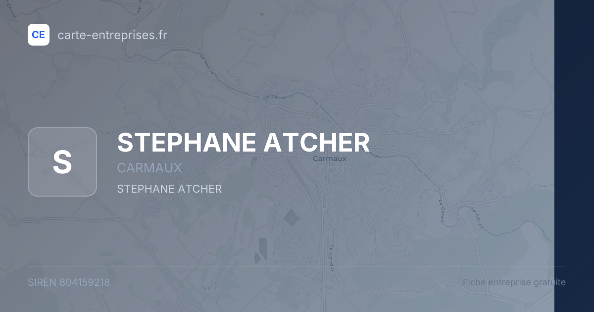 STEPHANE ATCHER — 804159218 — fiche entreprise