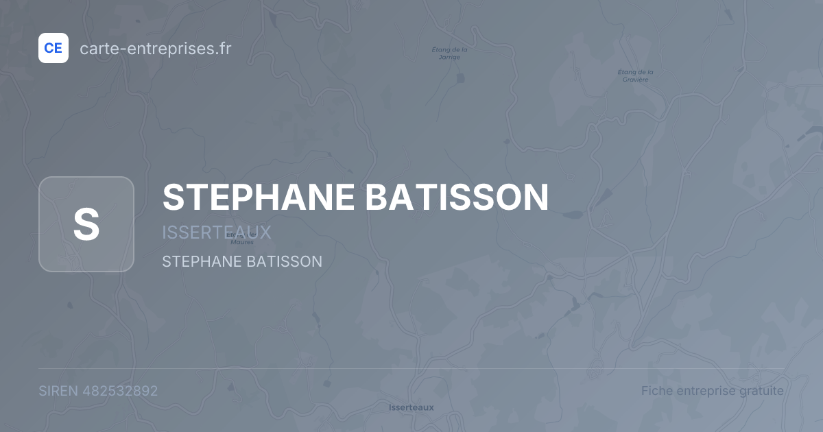 STEPHANE BATISSON — 482532892 — fiche entreprise