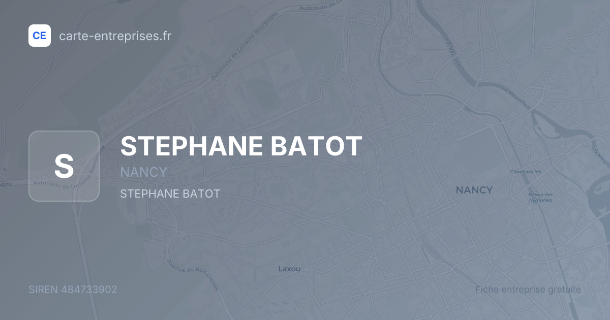 STEPHANE BATOT — 484733902 — fiche entreprise
