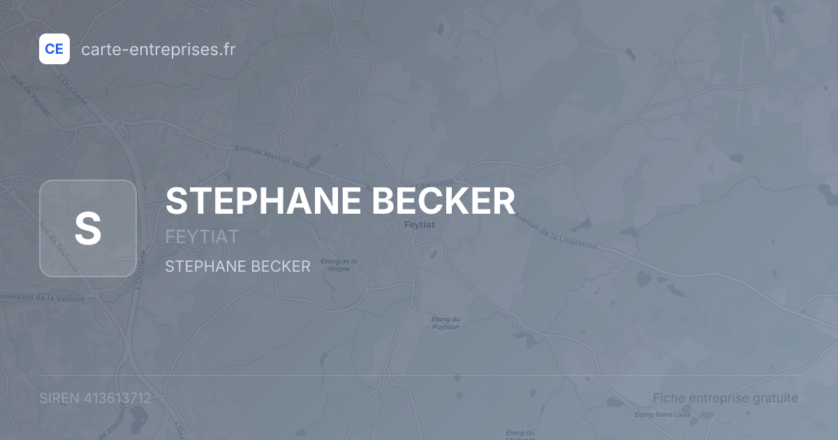 STEPHANE BECKER — 413613712 — fiche entreprise