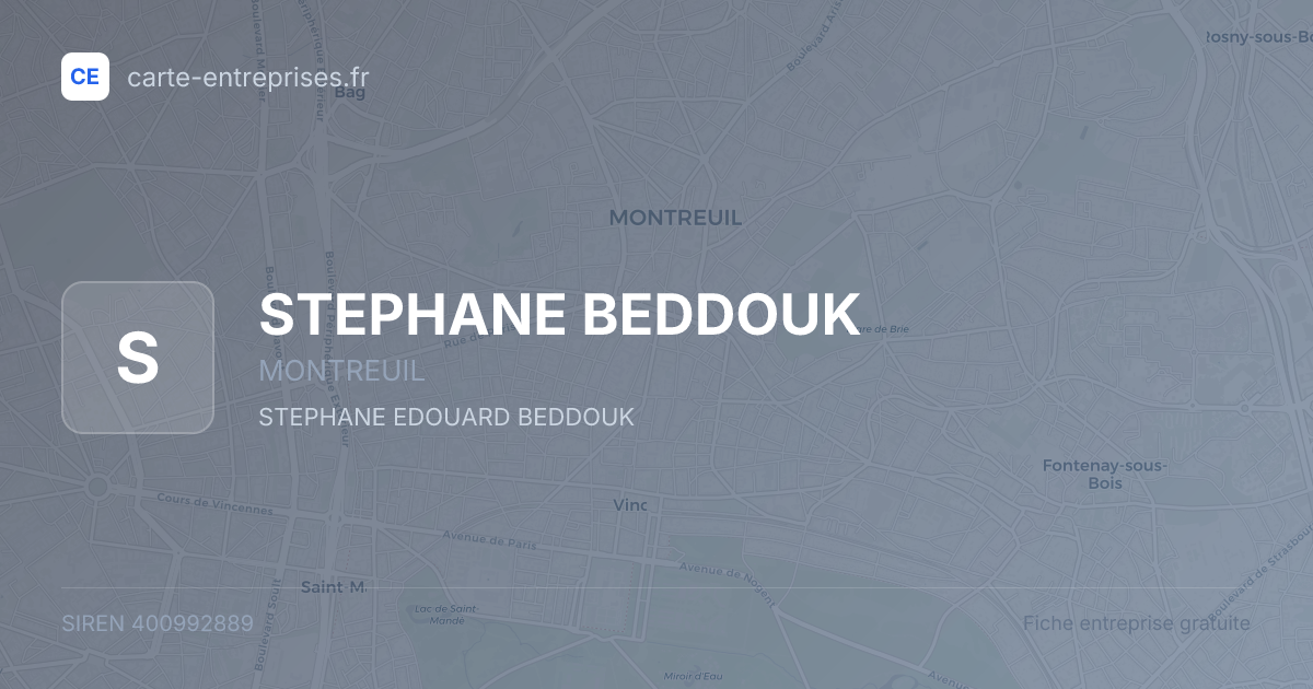 STEPHANE BEDDOUK — 400992889 — fiche entreprise