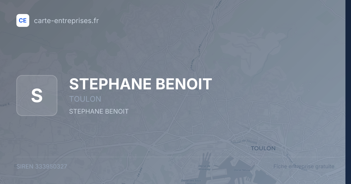 STEPHANE BENOIT — 333950327 — fiche entreprise