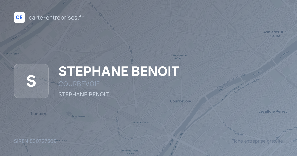 STEPHANE BENOIT — 830727509 — fiche entreprise