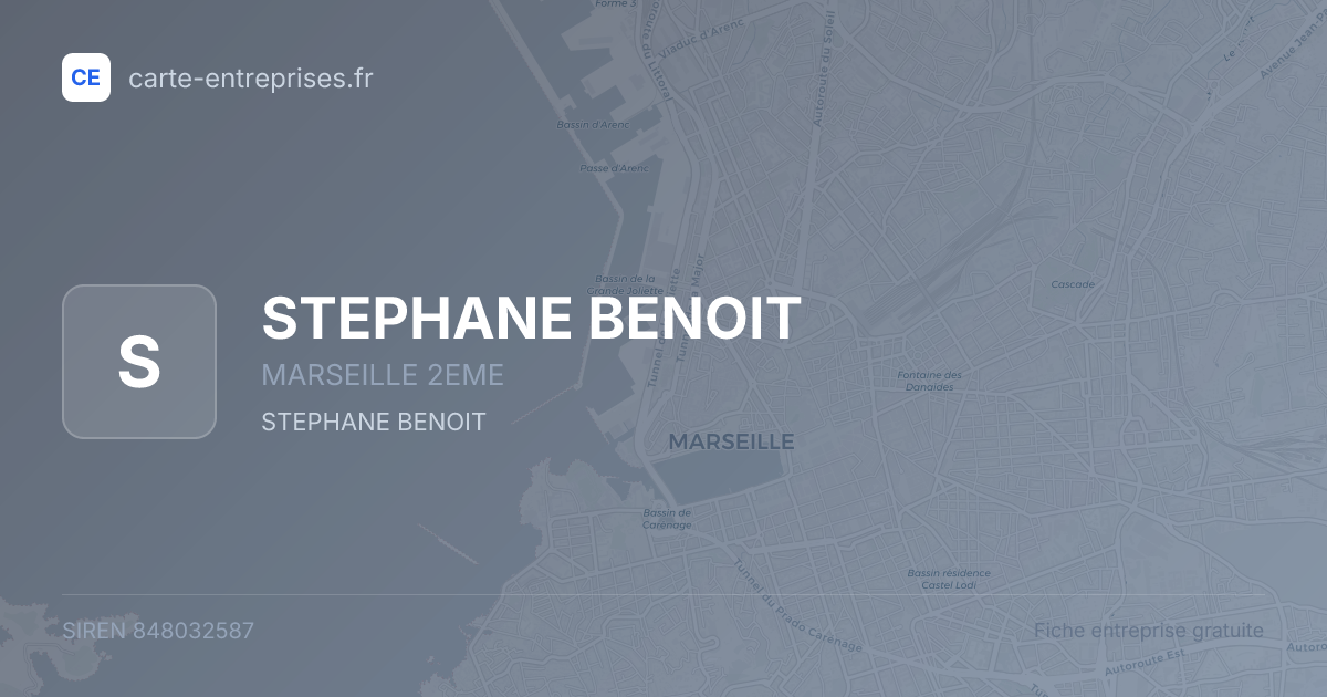STEPHANE BENOIT — 848032587 — fiche entreprise