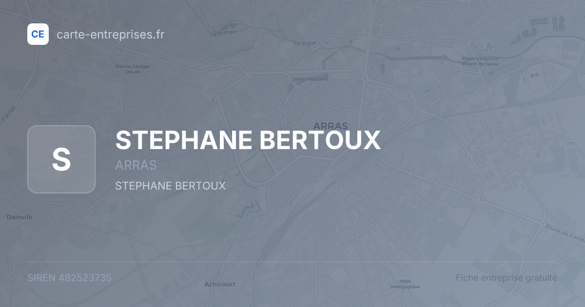 STEPHANE BERTOUX — 482523735 — fiche entreprise