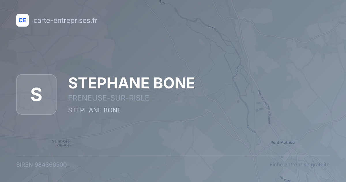 STEPHANE BONE — 984366500 — fiche entreprise