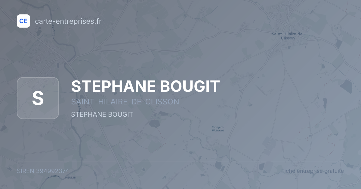 STEPHANE BOUGIT — 394992374 — fiche entreprise
