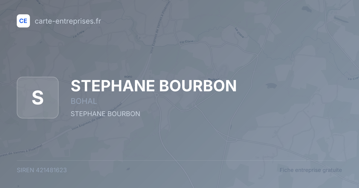 STEPHANE BOURBON — 421481623 — fiche entreprise