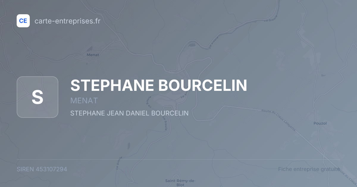STEPHANE BOURCELIN — 453107294 — fiche entreprise