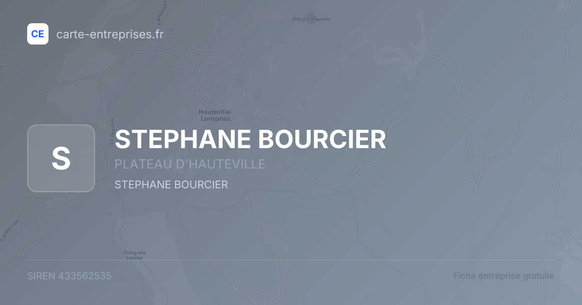STEPHANE BOURCIER — 433562535 — fiche entreprise