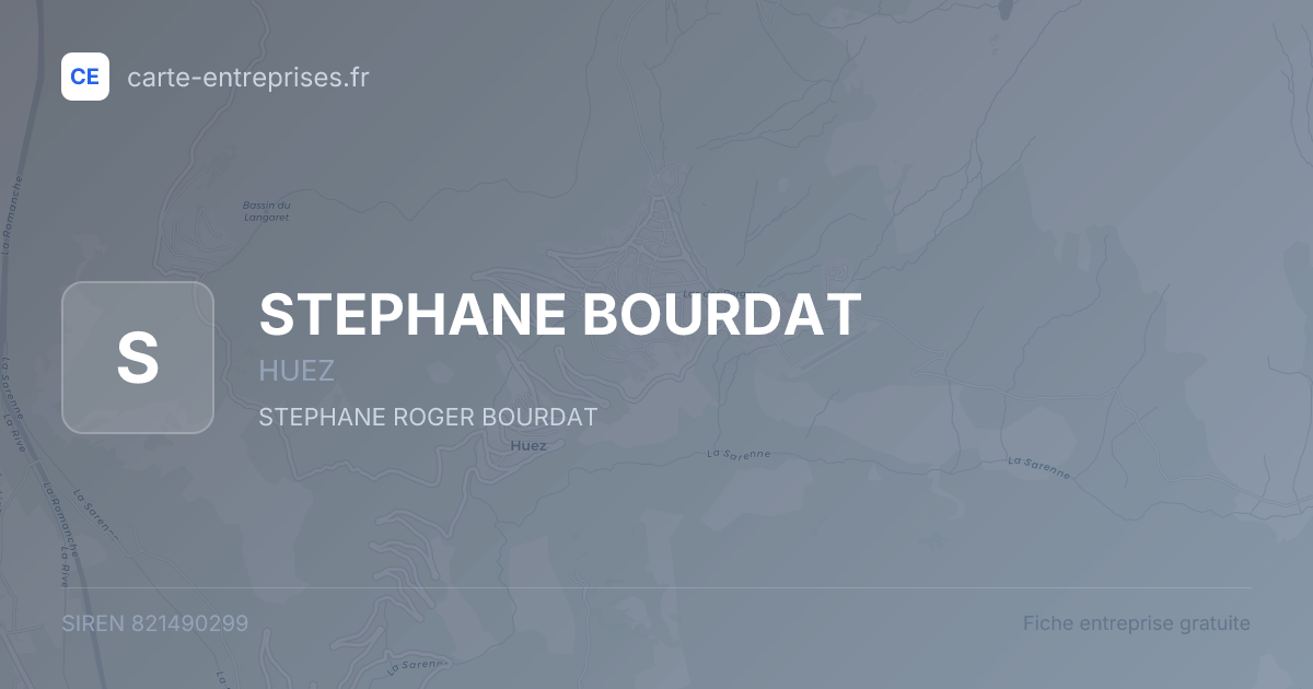 STEPHANE BOURDAT — 821490299 — fiche entreprise