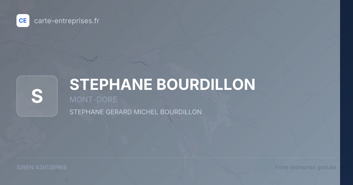 STEPHANE BOURDILLON — 438138968 — fiche entreprise