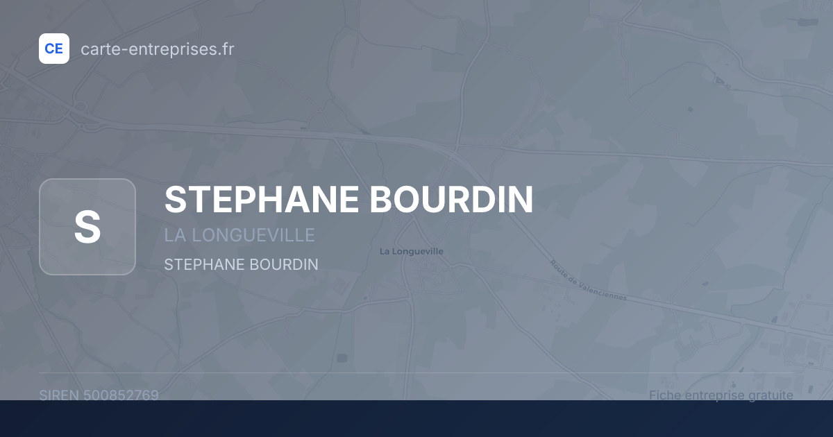 STEPHANE BOURDIN — 500852769 — fiche entreprise