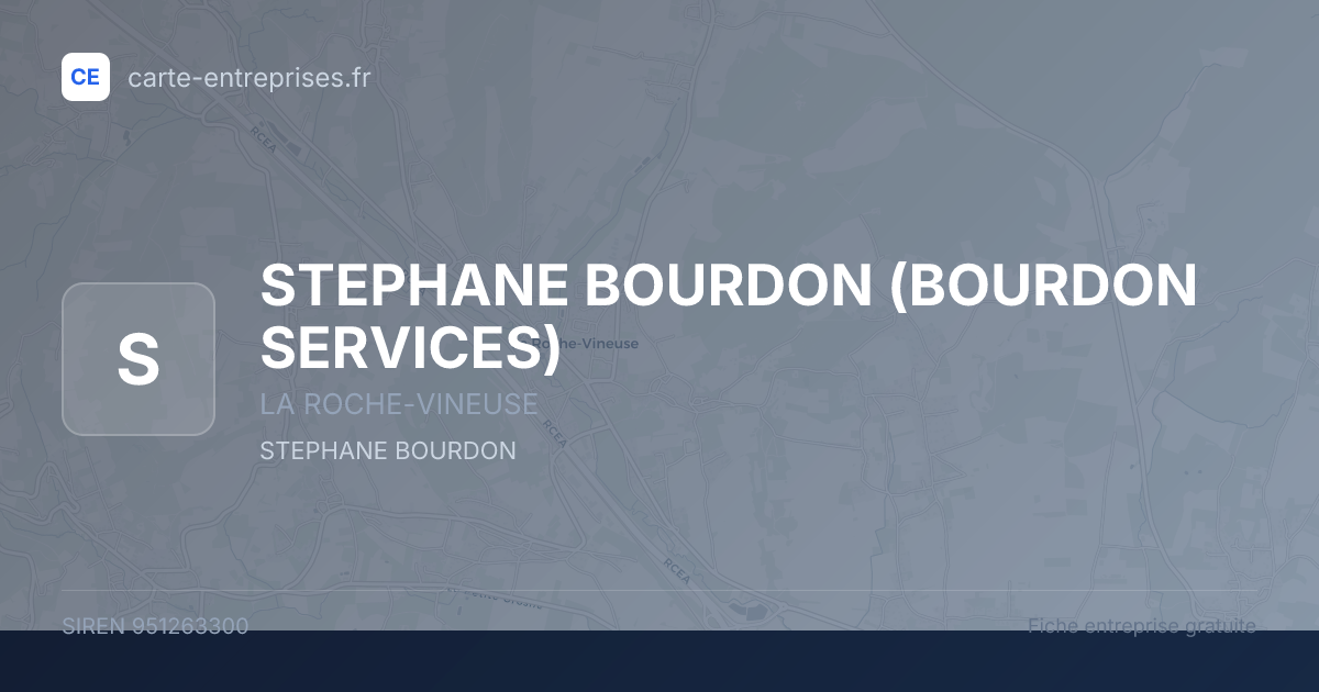 STEPHANE BOURDON (BOURDON SERVICES) — 951263300 — fiche entreprise