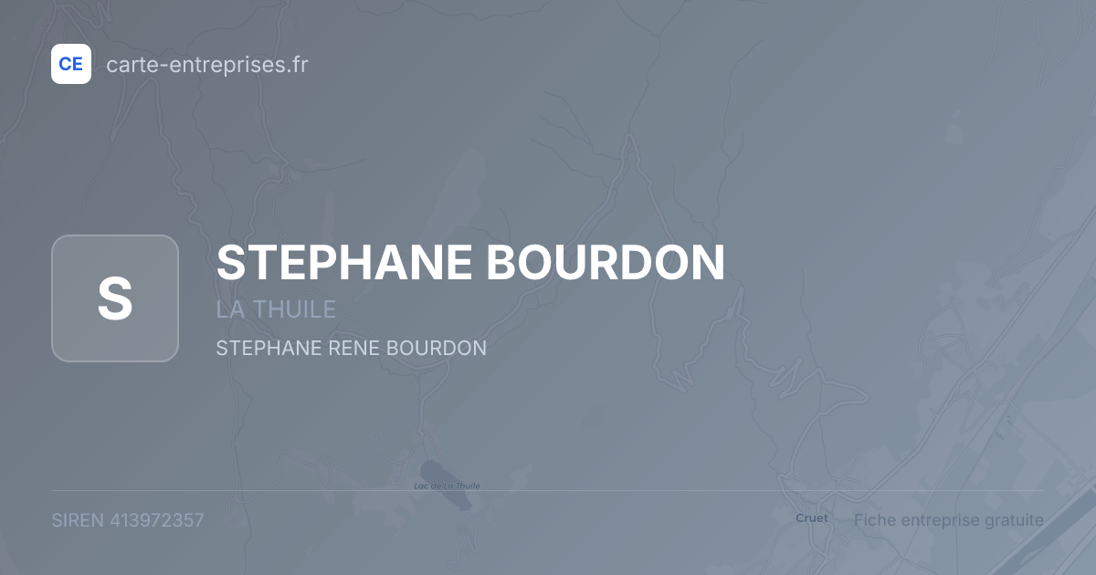STEPHANE BOURDON — 413972357 — fiche entreprise