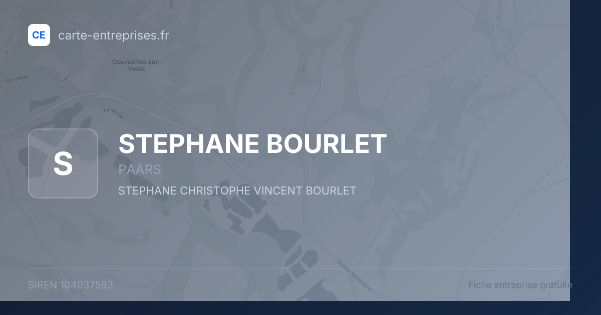 STEPHANE BOURLET — 104037593 — fiche entreprise