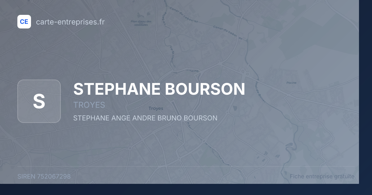 STEPHANE BOURSON — 752067298 — fiche entreprise