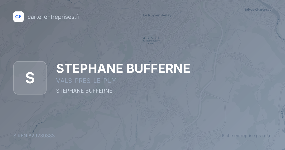 STEPHANE BUFFERNE — 829239383 — fiche entreprise