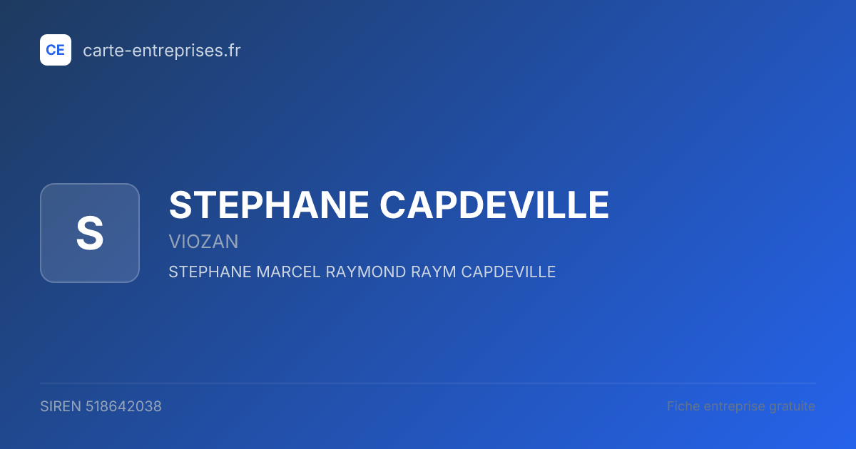 STEPHANE CAPDEVILLE — 518642038 — fiche entreprise