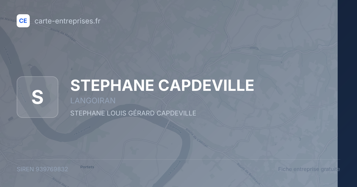 STEPHANE CAPDEVILLE — 939769832 — fiche entreprise