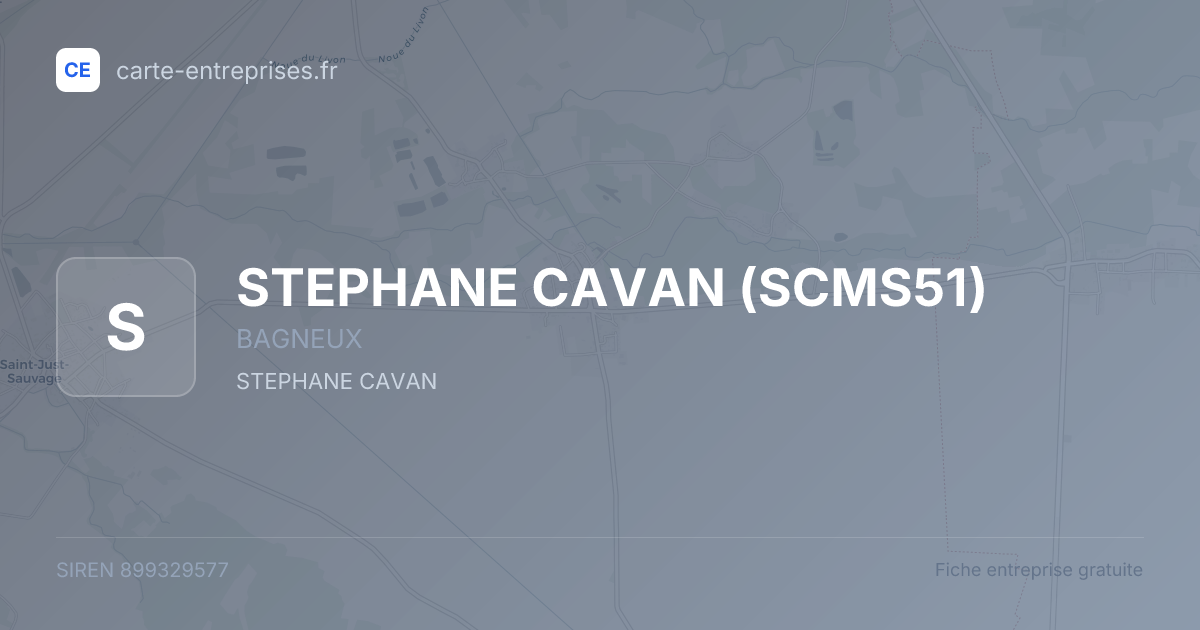 STEPHANE CAVAN (SCMS51) — 899329577 — fiche entreprise